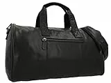 Gusti Weekender Herren Leder – Hall | Reisetasche 25L aus schwarzem Büffelleder | Sportlich, elegant & vielseitig als Handgepäck, Sport- & Alltagstasche