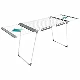 SONGMICS Wäscheständer, Standtrockner, ausziehbare Flügel, Flügelwäscheständer, 22 m Trockenfläche, Flügelwäschetrockner mit Sockenhalter, klappbar, perlweiß-Taubengrau LLR522WK01