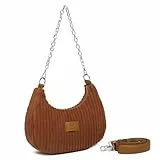 cotwoco Umhängetasche Damen klein Handtasche - Cord Hobo Bag Stylische Crossbody Bag,Damen Halbmond Tasche Schultertasche mit verstellbarem Gurt für Verabredungen, Einkaufen und Reisen