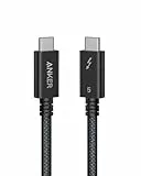 Anker Prime Thunderbolt 5 Kabel, [1 Stück 1m] USB C auf USB C Kabel, 240W Leistung, 80Gbps Datentransfer, Bis zu 120Gbps Bandbreite, 8K/4K Display, Für iPhone 17, MacBook. (Thunderbolt 5 zertifiziert)