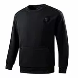 UHouse Beheizbare Sweatshirt Herren Winter Beheizbarer Pullover mit 5 Heizzonen USB Elektrische Beheizte Winterpullover mit Taschen Wärme Wollpullover Männer Outdoor Heated Pulli Schwarz 3XL