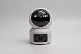 Technaxx Dual-Lens 2MP+2MP Indoor WLAN-IP-Kamera TX-327 – Schwenk-/Neigefunktion 345°/65°, Farbnachtsicht, 2-Wege-Audio, Bluetooth, Bewegungserkennung & -verfolgung, SD-Karten-Slot (128 GB)
