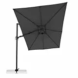 Doppler – Style Sonnenschirm für den Garten – Ampelschirm 300 cm x 220 cm in Dunkelgrau