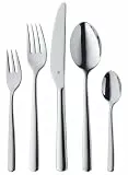 WMF Boston Besteck Set 60-teilig für 12 Personen Essbesteck, Spülmaschinenfest, Edelstahl, Poliert und rostfrei, Monobloc-Messer mit langlebiger Schärfe, elegantes Essbesteck für Alltag und Gäste