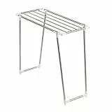 WENKO Wäschetrockner Profi Single, extra schmaler, platzsparender Wäscheständer mit 5,50 m Trockenlänge, auch für Balkon und Badewanne geeignet, aus rostfreiem Edelstahl, 87 x79 x 39 cm, Matt