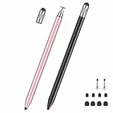 MEKO 3-in-1 Eingabestift für iPad, Samsung, Android, iOS, sehr empfindlicher und hochpräziser Touchscreen, mit 10 Ersatzaufsätzen (Schwarz + Roségold)