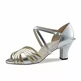 Werner Kern Damen Tanzschuhe Kim - Obermaterial: Leder Silber - Größe: EU 40