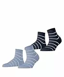 ESPRIT Damen Socken Fine Line Multipack W Sso Baumwolle gemustert 2 Paar, Mehrfarbig Blau 0020, 39-42