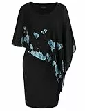 Hanna Nikole Ärmelloses Abendkleid Damen Schöne Partykleid Schwarze Blumenmuster 46