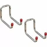 Gedotec Wandhalterung Stahl verzinkt | DUO | 2 Stück Gerätehalter zum Festschrauben | Doppel-Wand-Haken: 173 mm | Allzweckhaken Metall | Schraubhaken Garage | Geräthalter an der Wand | Wand-Montage