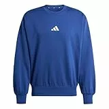 adidas Men's Essentials FEELCOZY Fleece Sweatshirt, Dark Blue/White, XXL