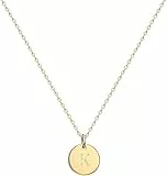 Jenosy Kette Gold Damen Kette mit Buchstaben Gold Personalisierte Kette mit Namen Gold Damen Zarte Buchstaben Kette Gold Hypoallergene 18K Vergoldete Kette Modeschmuck für Frauen und Mädchen