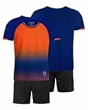 besbomig Jungen Fussball Uniform Trikots Set Kind Team Ausbildung Wettbewerb Sportbekleidung - Kurze Ärmel T-Shirt & Shorts Soccer Uniforms Trainingsanzug für Basketball Sport