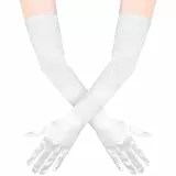 Quelcc Lang Elegant Damen Handschuhe, Satin Classic Abend für Opera Party Halloween Karneval Kostüm