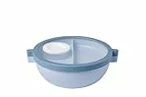 Mepal - Meal Prep Boxen Vita - Bento Schüssel - Brotdose mit Fächern - Extra Fach mit Deckel, Dressing-Deckel & Tablett - Bentobox - 1500 ml - Nordic blue