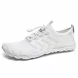 IceUnicorn Barfuss Schuhe Damen Walkingschuhe Barfußschuhe Herren Anfänger Bequeme Atmungsaktiv Gesunde (15#Weiß, 38EU)