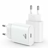 USB C Ladegerät, 2 Pack 20W USB-C Charger, iPhone Ladegerät USBC Adapter Stecker Handy ladegeräte PD 3.0, Schnellladegerät USBC Netzteil für iPhone 17/16/15/14, Netzstecker Ladestecker für Samsung