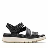 Clarks Damen Tuscan Strap Sandale, Black Leather, 36 EU