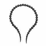OIDEA Perlenkette Damen Choker Halskette: Elegant Schwarz Kropfband Kette Verstellbar Schlangenkette Vintage Acryl Perlenhalskette Hochzeit Party Schmuck Accessoires Y2K Stil Geschenk für Frauen