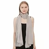 Shawl Factory Chiffon Schal Damen Grau - Seidenweich und Federleicht - Eleganter Halstuch Schal - Polyester Tuch Halstuch Damen Frühling Sommer - Pflegeleichtes Schaltuch - Damenschal Leicht (Grau)