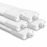 IEGLED 5er Pack Feuchtraumleuchte 120CM, 36W 4000LM Deckenlampe 4000K Neutralweiß, LED Lampe IP65, Röhre Als Wannenleuchte, Schlafzimmerlampe