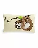NICI Kinder Kissen Faultier Slobby 43x25cm braun - Flauschiges Kuschelkissen für Kinder und Kuscheltierliebhaber: ideal für Zuhause, Kindergarten oder unterwegs - 61216