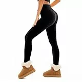 SINOPHANT Thermo Leggings Damen Winter, Fleece Thermoleggins Gefütterte Warm Teddy High Waist Gefütterte Strumpfhose Für Sport 1 Schwarz,S-M