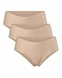 DANISH ENDURANCE 3er Pack Unsichtbare Hipster Panties aus Mikrofaser, für Sport & Alltag, für Damen Beige S