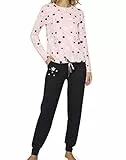 LOREZA ® Damen Pyjama Baumwolle Set Schlafanzug aus Baumwolle Langarm - XL - Modell 1