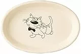 Nobby Katzen Keramik Schale oval, hellbraun / beige 17 X 11 X 2,5 cm, 1 Stück