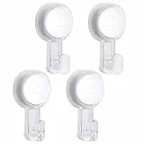 TAILI Saugnäpf Haken 4 Stück Handtuchhalter Küche Ohne Bohren Wiederverwendbar Wasserdicht 360° Drehbare Saugnapf Duschhaken, Handtuchaufhänger Küche Saugnapf Haken Transparent für Bad, Bademäntel