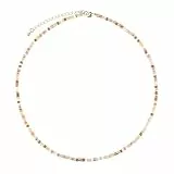 KELITCH Damen Farbige Perlen Halsketten Kette Stapelbare Choker Halsketten Handgefertigter Schmuck - Farbe 21D