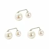 ikasus 3 Stück Perle Brosche Clips Pullover Schal Clips Strickjacke Clip Kragen Kleider Clip Sicherheit Knöpfe Kragenclip Schalclip Hemdclip für Frauen Mädchen Bluse Kleider Jacke Hut Dekoration, Weiß