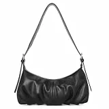 CLUCI Umhängetasche, Geldbörsen für Damen, Knödel, kleine Hobo-Taschen, veganes Leder, Damen-Clutch mit verstellbarem Riemen, 01-Schwarz, Small, Hobo-Tasche