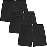 Giovici Boxershorts Herren weit, lockere Passform, superweiche Jersey Baumwolle, mit Knopfschlitz, Männer Unterhosen ohne Etikett, atmungsaktive Unterwäsche für Herren, Multipack