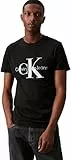 Calvin Klein Jeans Herren T-Shirt Kurzarm Core Monologo Slim Fit , Schwarz (Ck Black), L