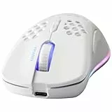 DELTACO GAMING White Line WM80 Wireless Light Gaming Mouse - RGB LED - 2.4 GHz USB Receiver - 6400 DPI - 1000 Hz - Weiß