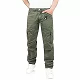 Timezone Regular BenTZ Herren-Cargohose stylisch (W34/L36, Olive Wood)