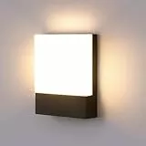 Lightsjoy Aussenlampe Wand LED Outdoor Lampe 3000K Wandleuchte Aussen IP65 Wasserdichte Aussenleuchten Hauswand Schwarz Moderne Wandlampe Aussen Aluminium für Treppenhaus, Garten, Veranda, Garage