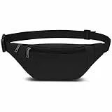 Bauchtasche Gürteltasche Hüfttasche für Herren Damen Wasserdicht Stylisch Nylon Unisex Bum Waist Fanny Pack für Outdoor Sport Reise Wandern Hundetraining (Schwarz)