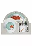Sterntaler Geschirrset Fuchs Filou - rutschfester Teller mit Unterteilung, Henkeltasse, Breischale, Löffel & Gabel - lebensmittelecht & robust - Geschenkidee für Babys & Kleinkinder, steingrün