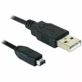 DeLOCK USB Cable 2.0 Mini 4-Pin Hirose 1,5 m USB A USB B Schwarz