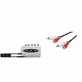 Behringer U-Control UFO202 USB Audio Interface 2-in/2-out mit Phono/Line Inputs (Vinyl Platten/MC Digitalisierung) & Goobay 50030 2x Cinch Stecker auf 2x Cinch Stecker Cinchkabel 5m, schwarz