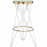 SAFAVIEH Modern Bar & Counter Stool, in White and Gold
