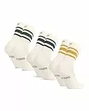 DANISH ENDURANCE Bio Baumwoll Tennissocken, Sneaker Socken, Sportsocken, Unisex, Herren & Damen, 3 & 6 Paar, Mehrfarbig (1xCremeweiß/Dunkelgrün, 1xCremeweiß/Marineblau, 1xCremeweiß/Senfgelb), 35-38
