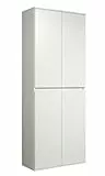 trendteam smart living - Nevada - Mehrzweckschrank - Weiß - Schrank mit 4 Türen, 6 Einlegeböden und 1 Kleiderstange - (BxHxT) 74 x 191 x 34 cm - grifflose Türen