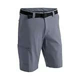Maier Sports Huang, Kurze Herren Wanderhose, Wasserabweisende Bermuda für Trekking und Hiking, PFC-frei, mSTRETCH pro 4 & Dryprotec, Grau, 54 (W38/L32)