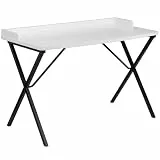Flash Furniture Computer-Schreibtisch, Stahl, schwarze Laminat-Tischplatte/schwarzes Gestell, 60 x 120 x 80 cm