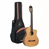 Ortega Guitars Konzert Gitarre Elektro-Akustisch – 4/4, Slim Neck – Family Series Pro – Inklusive Gig Bag – Massive Kanadische Rotzeder, Mahagoni, Natur (RCE131SN)