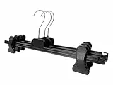 Kleiderbügel 20 Stück Hosenbügel Hosenspanner Kunststoff 40 cm | rutschfeste gummierte und verstellbare Klammern | 360° drehbarer Haken | platzsparend